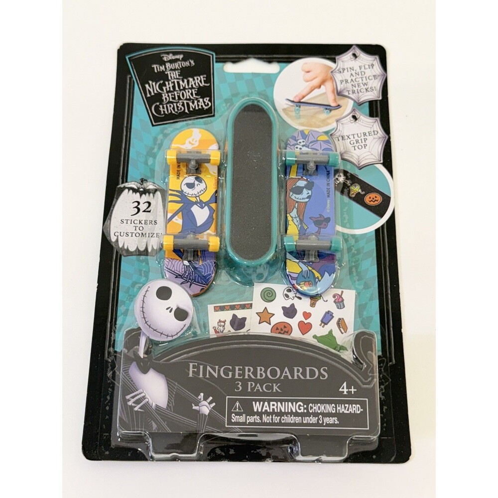 Disney Nightmare Before Christmas Fingerboards 3 Pk Jack Sally Stickers New